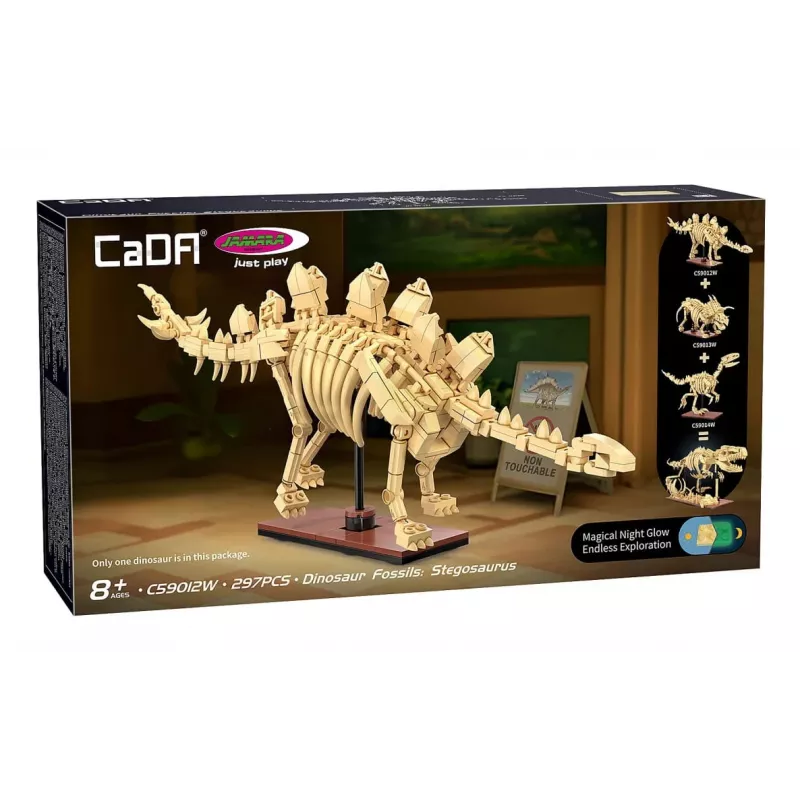 Set de construcción Jamara CaDA fósil de dinosaurio Stegosaurus — 297 piezas, edad 8+, beige/marrón