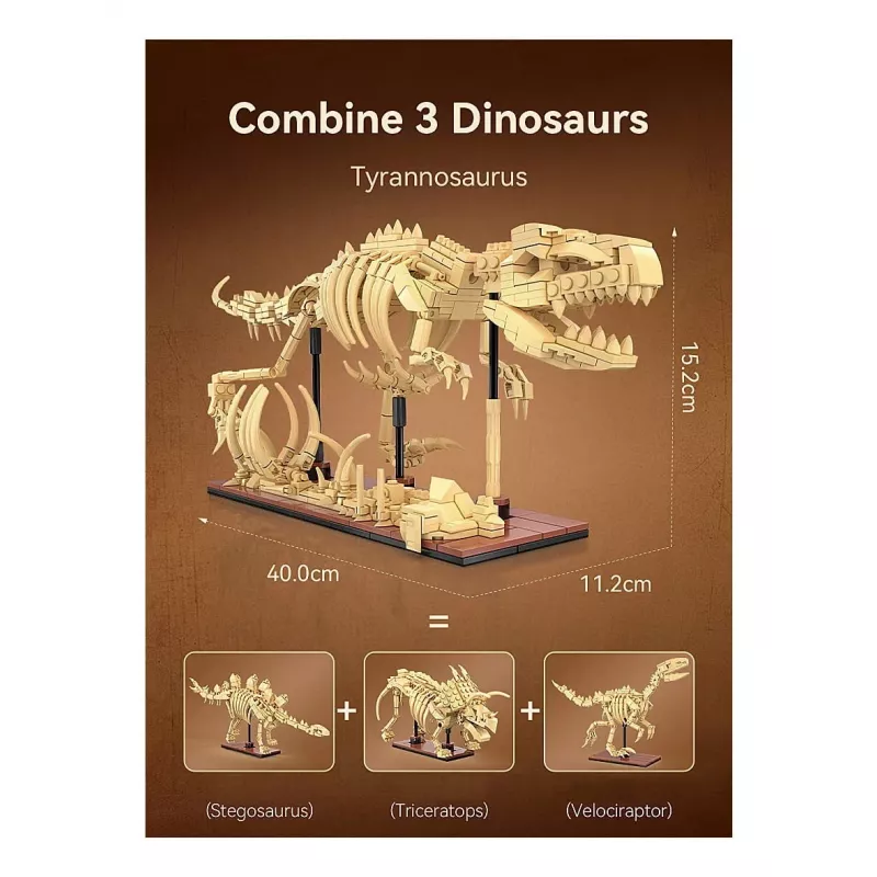 Set de construcción Jamara CaDA fósil de dinosaurio Triceratops bloques de construcción – 272 piezas, a partir de 8 años