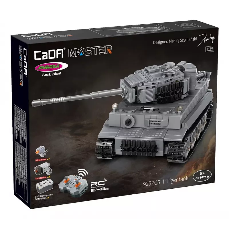Modelo de tanque Jamara CaDA Tiger escala 1:35, motor eléctrico, batería de Li‑Ion, para niños a partir de 8 años