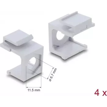 Tapa Keystone blanca con entrada de cable de 7 mm, pack de 4 – DELock 87609