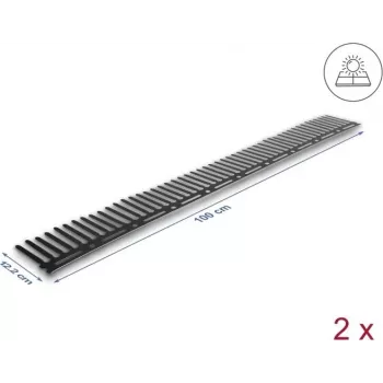 Barrera de protección para aves para instalaciones fotovoltaicas DELOCK 1 m, 2 unidades, marrón, 122 mm