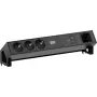 Módulo de alimentación Bachmann DESK2 con 3x Schuko (CEE 7/3), 1x USB-C 100W y 1x conexión con cable, RAL9005