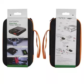 4smarts Arrancador de vehículo 456312 — 300 A de arranque, 2 A de salida, batería de 16,6 V, Negro