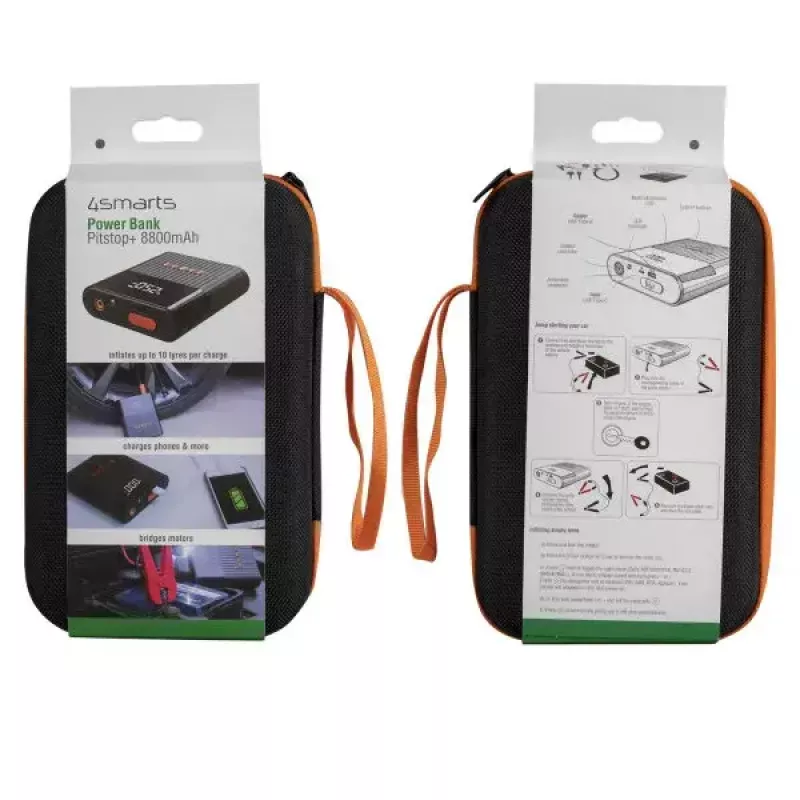 4smarts Arrancador de vehículo 456312 — 300 A de arranque, 2 A de salida, batería de 16,6 V, Negro