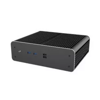 Akasa Euler CMX Caja de PC Mini-ITX sin ventilador A-ITX61-S1B – negra, mini chasis para sistemas de refrigeración pasiva
