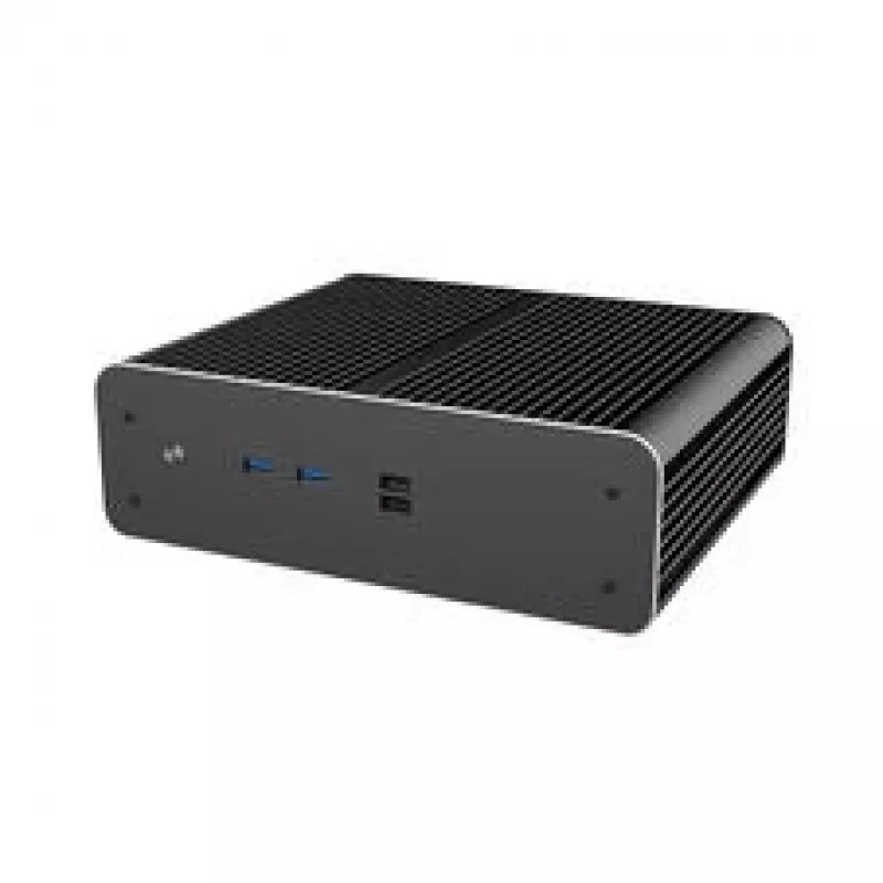 Akasa Euler CMX Caja de PC Mini-ITX sin ventilador A-ITX61-S1B – negra, mini chasis para sistemas de refrigeración pasiva