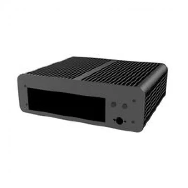 Akasa Euler CMX Caja de PC Mini-ITX sin ventilador A-ITX61-S1B – negra, mini chasis para sistemas de refrigeración pasiva