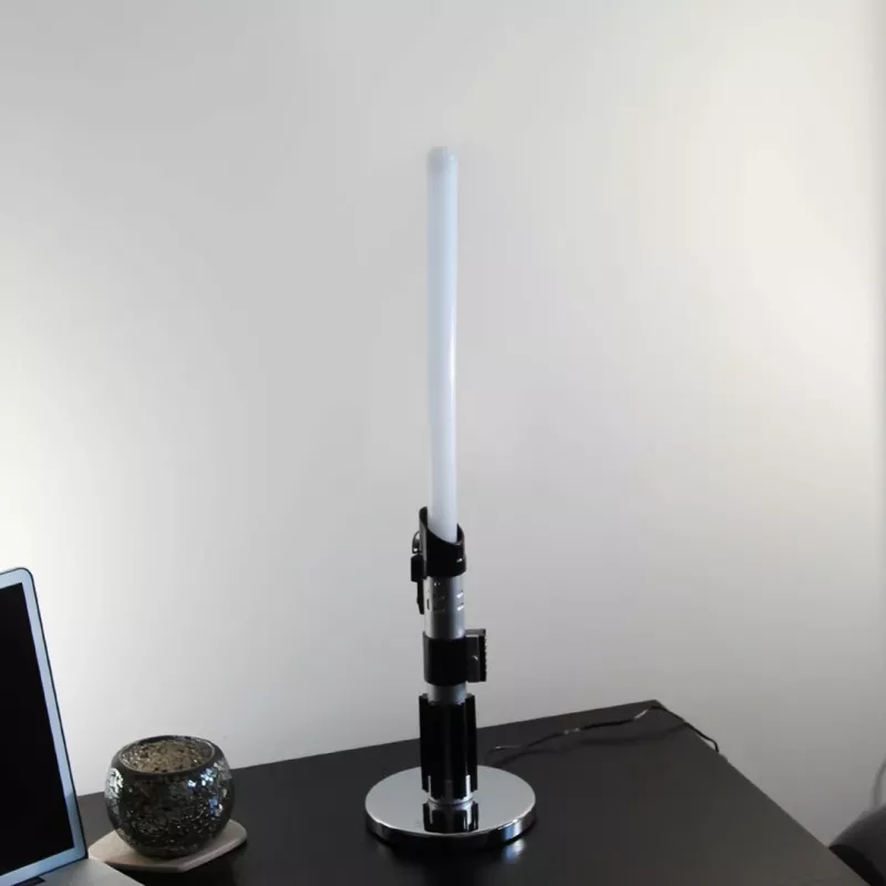 Lámpara de mesa Ukonic 14364 Negro Blanco luz roja 597 mm de altura
