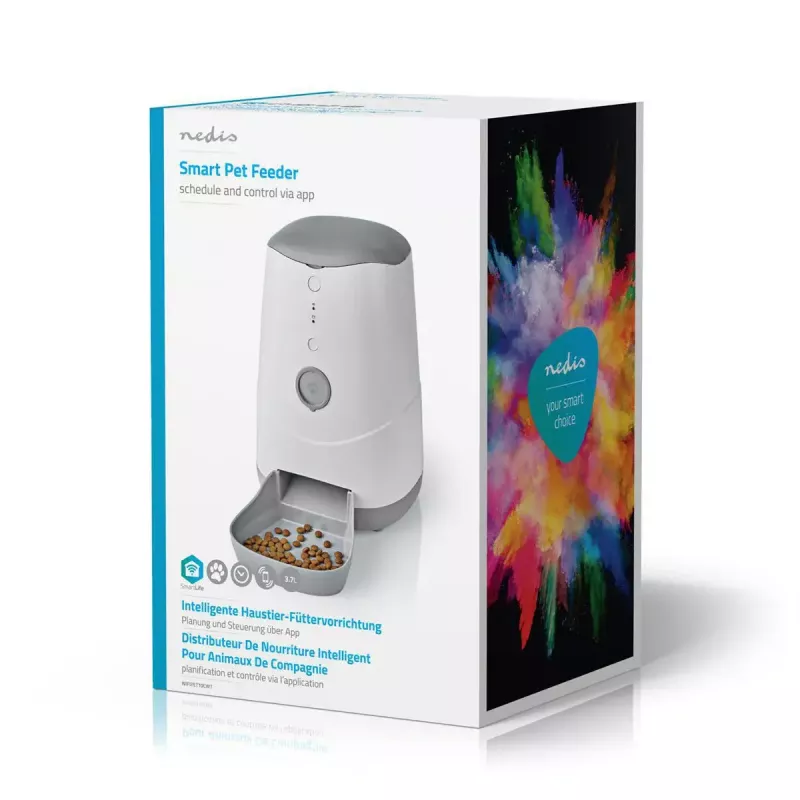 Nedis WIFIPET10CWT Dispensador automático de comida para mascotas 3,7 L Wi-Fi
