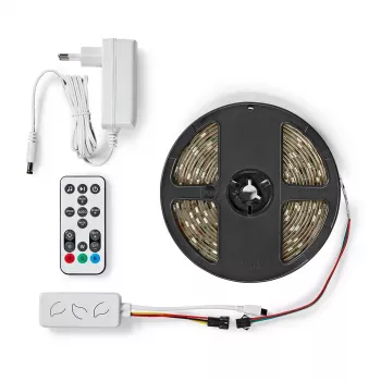 Tira de luz inteligente Nedis WIFILS51CRGB – Wi‑Fi, RGB, 24 W, cable de 1 m, 12 mm de ancho