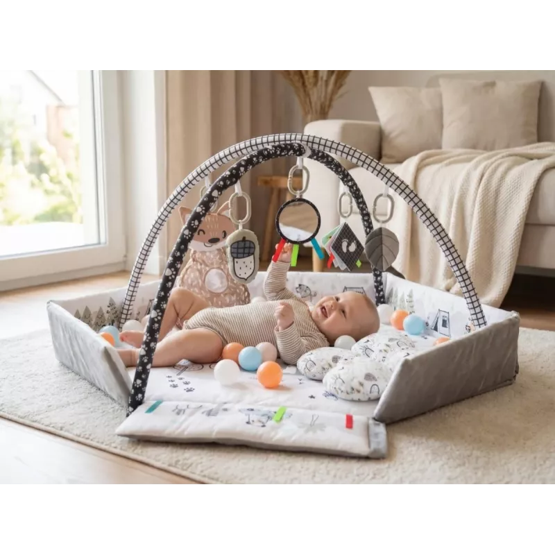 Manta de juego para bebé milly mally Baby Mat 5in1 Minky – manta multifuncional 5 en 1 para bebé para boca abajo, juego, descanso, gateo, viajes