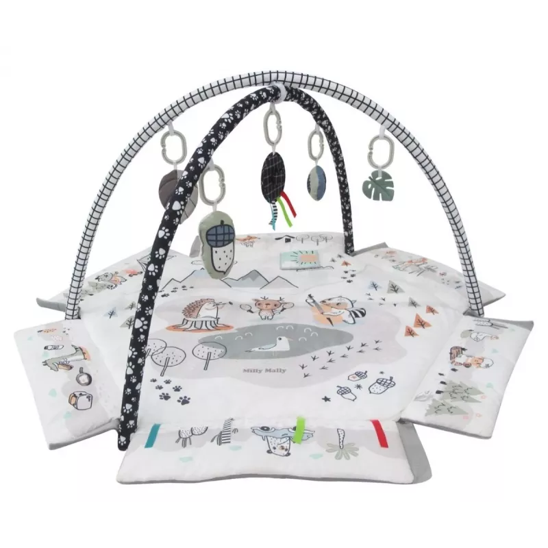 Manta de juego para bebé milly mally Baby Mat 5in1 Minky – manta multifuncional 5 en 1 para bebé para boca abajo, juego, descanso, gateo, viajes