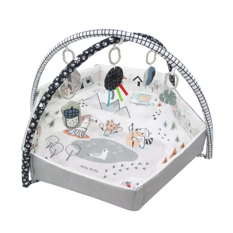 Manta de juego para bebé milly mally Baby Mat 5in1 Minky – manta multifuncional 5 en 1 para bebé para boca abajo, juego, descanso, gateo, viajes