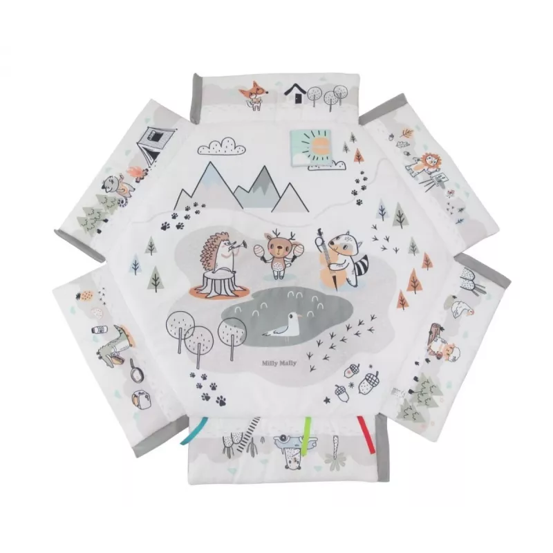 Manta de juego para bebé milly mally Baby Mat 5in1 Minky – manta multifuncional 5 en 1 para bebé para boca abajo, juego, descanso, gateo, viajes