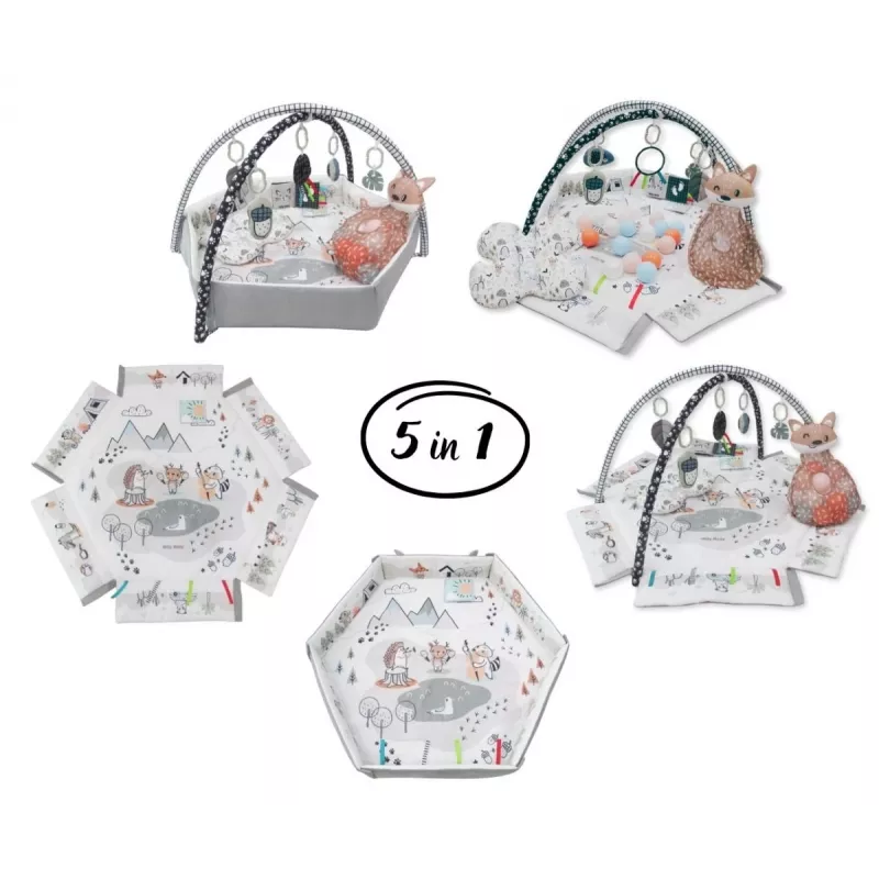 Manta de juego para bebé milly mally Baby Mat 5in1 Minky – manta multifuncional 5 en 1 para bebé para boca abajo, juego, descanso, gateo, viajes