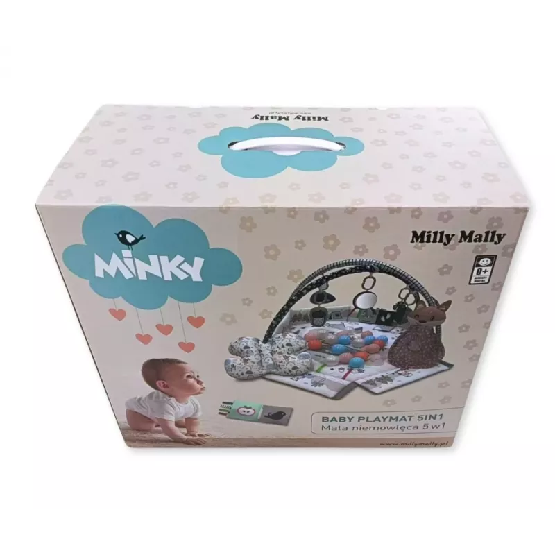 Manta de juego para bebé milly mally Baby Mat 5in1 Minky – manta multifuncional 5 en 1 para bebé para boca abajo, juego, descanso, gateo, viajes