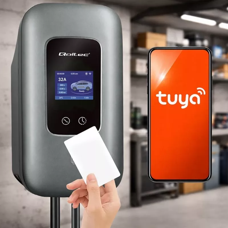 Estación de carga para VE QOLTEC trifásica 22 kW 32 A con WiFi (modelo 52723)