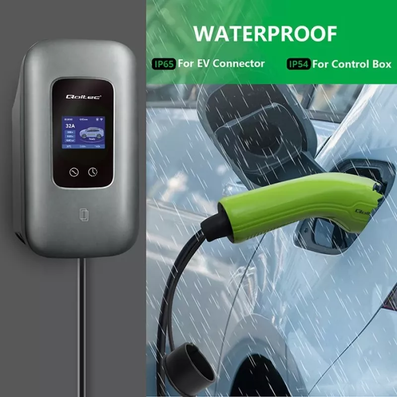 Estación de carga para VE QOLTEC trifásica 22 kW 32 A con WiFi (modelo 52723)