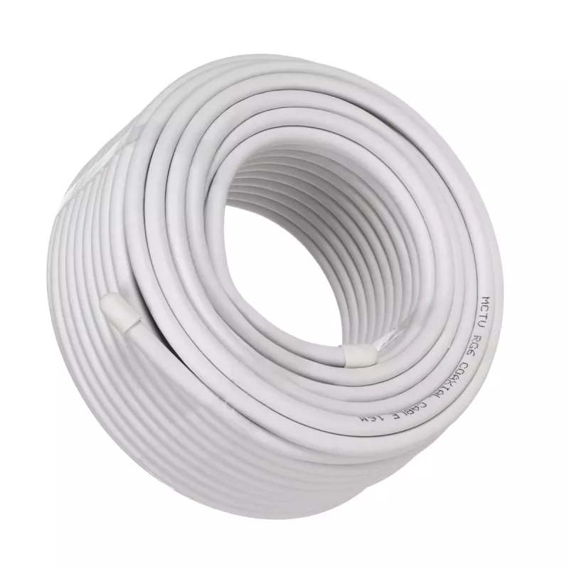 Cable coaxial MACLEAN MCTV-470 RG-6/U 25 m, blanco
