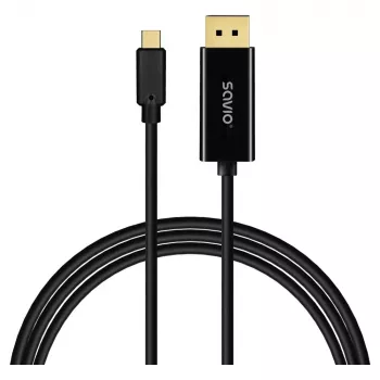 Cable SAVIO CL-207 USB-C a DisplayPort 2,0 m, compatible con DisplayPort 1.2