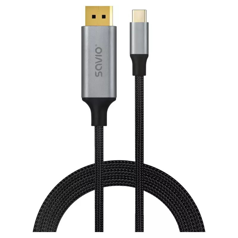 Cable USB-C a DisplayPort SAVIO CL-208 (DisplayPort 1.2, 2 m)