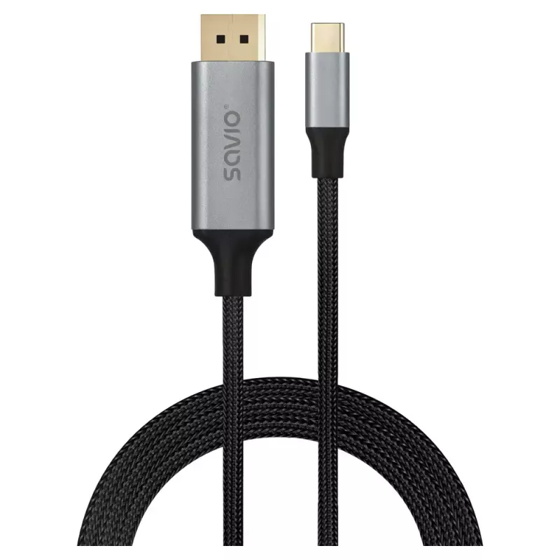 Cable USB-C a DisplayPort SAVIO CL-208 (DisplayPort 1.2, 2 m)