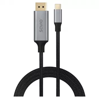 Cable USB-C a DisplayPort SAVIO CL-208 (DisplayPort 1.2, 2 m)