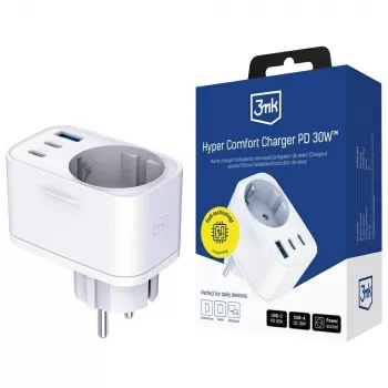 3MK Charger Comfort Charger GaN 30W blanco – fuente de alimentación USB, salida GaN 30W