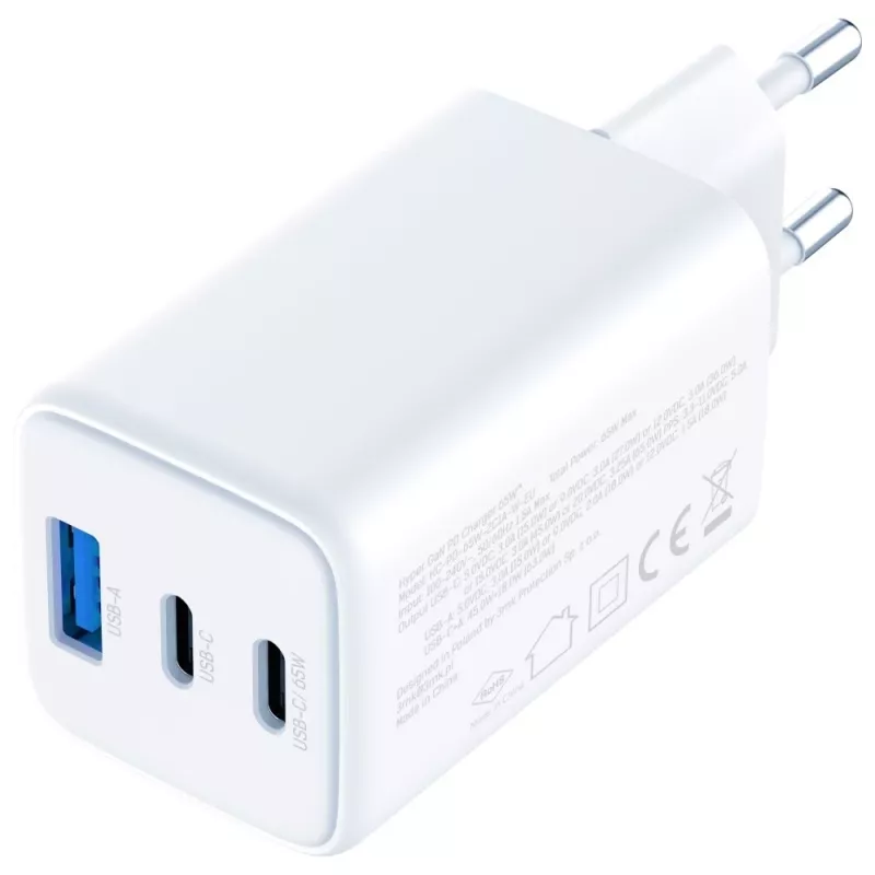 3MK Charger Hyper GaN 65W QC4+ — cargador rápido USB GaN 65W con soporte QC4+