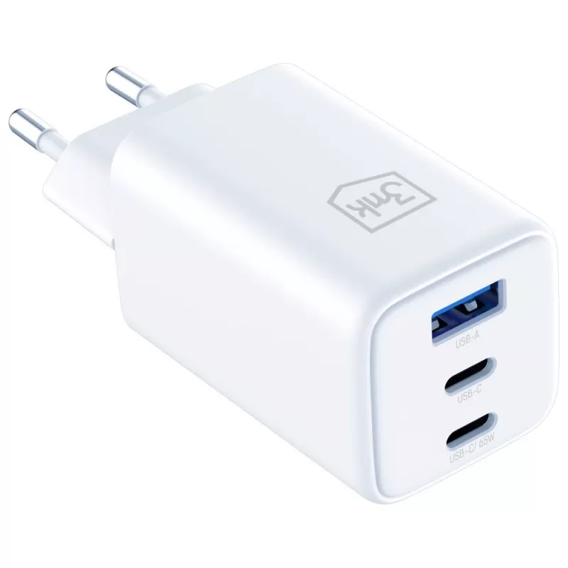 3MK Charger Hyper GaN 65W QC4+ — cargador rápido USB GaN 65W con soporte QC4+