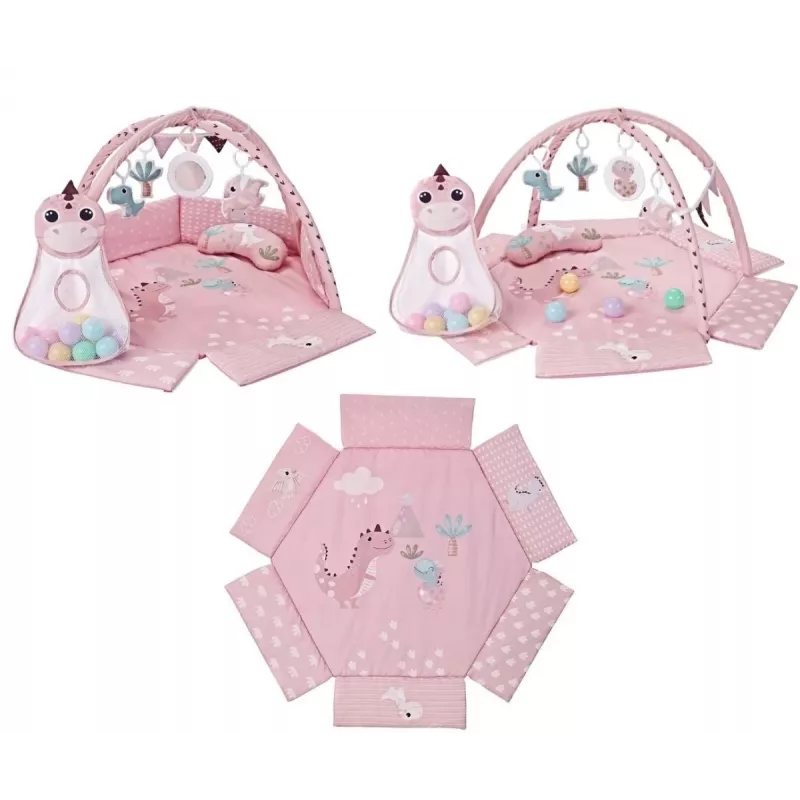 Manta de juego educativa Dino Pink TinyMini rosa