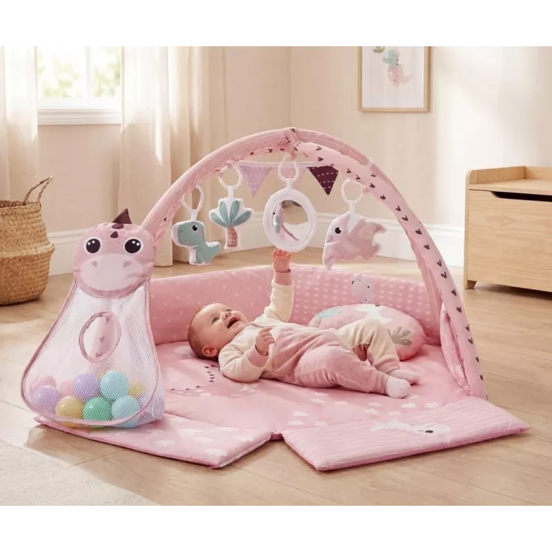 Manta de juego educativa Dino Pink TinyMini rosa