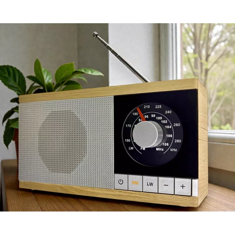 Radio Krystyna carcasa de madera