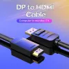 Cable DP a HDMI 2M/SCHWARZ Hadbh Vention