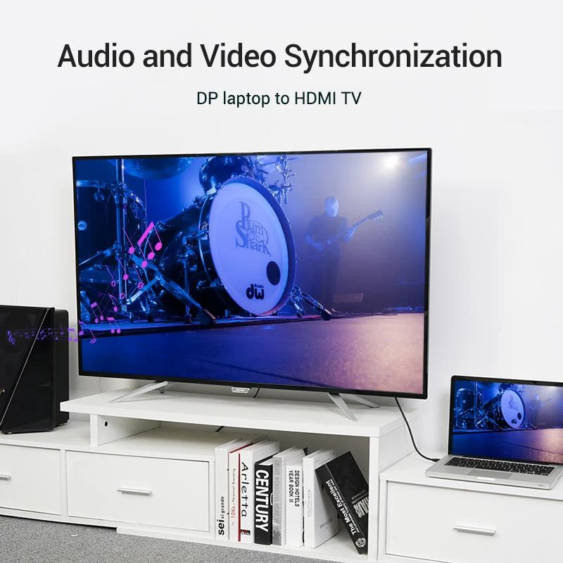 Cable DP a HDMI 2M/SCHWARZ Hadbh Vention