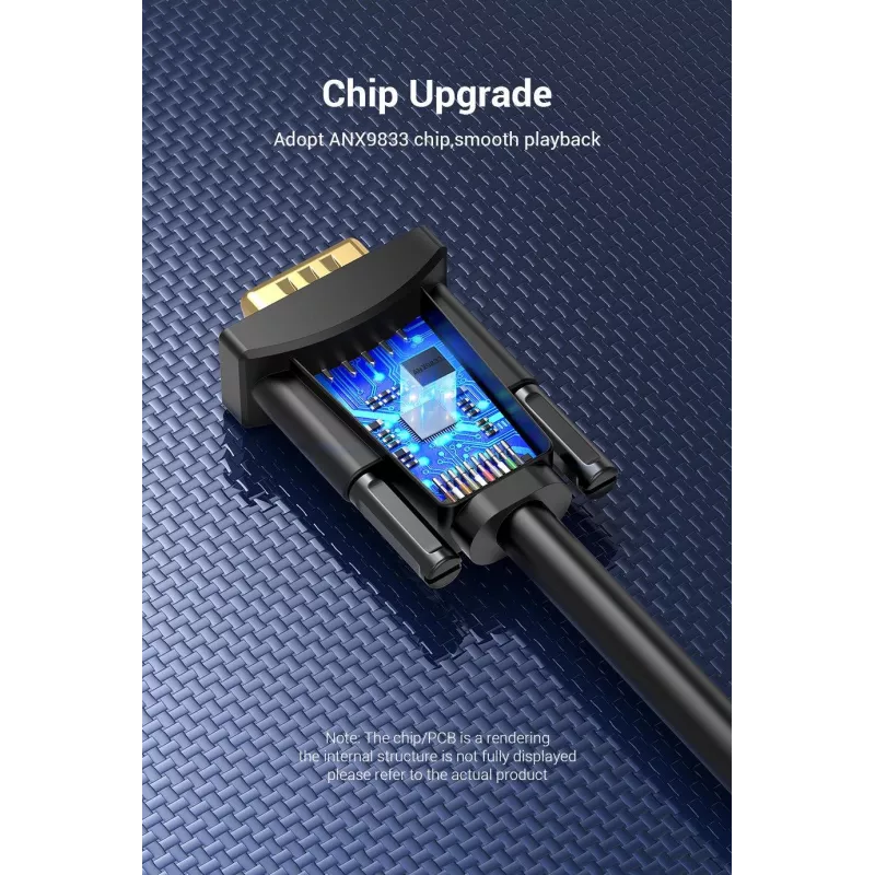 Cable DP a VGA 2M/SCHWARZ Hblbh Vention