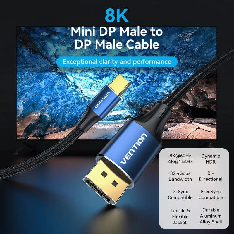 Cable Mini DP a DP 2M/BLAU Hcflh Vention
