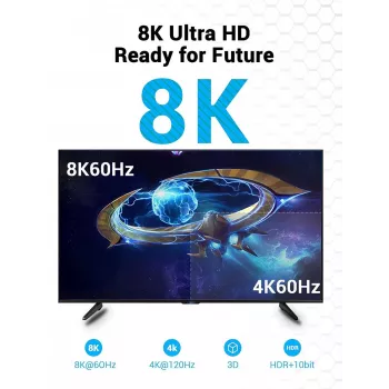 Cable HDMI 8K/10M Negro Aanbl Vention