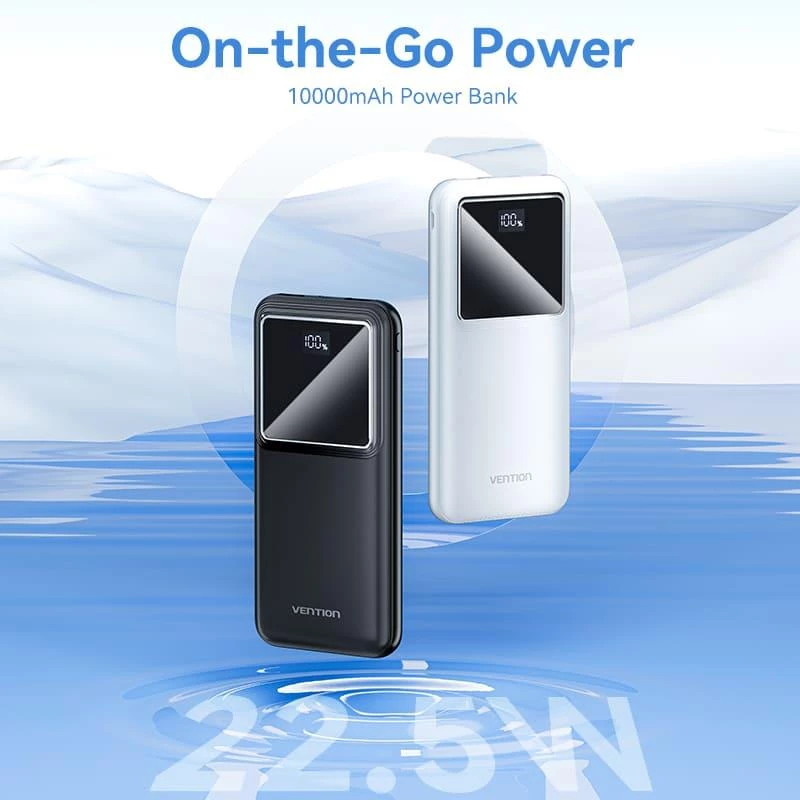Power bank USB 10000MAH 22.5W/NEGRO FHKB0 Vention