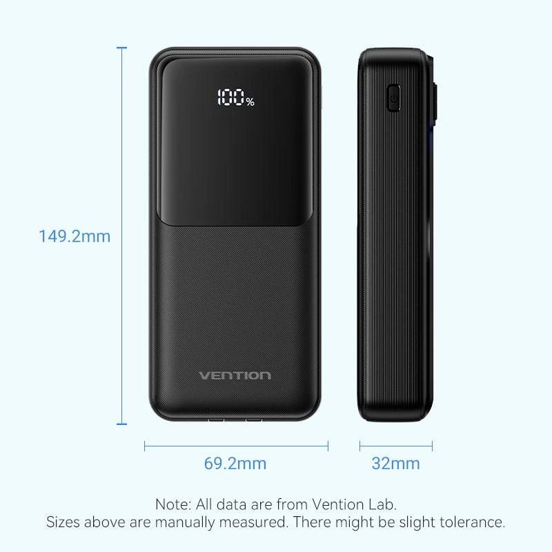 Power bank USB 20000MAH 22.5W/NEGRO FHPB0 Vention