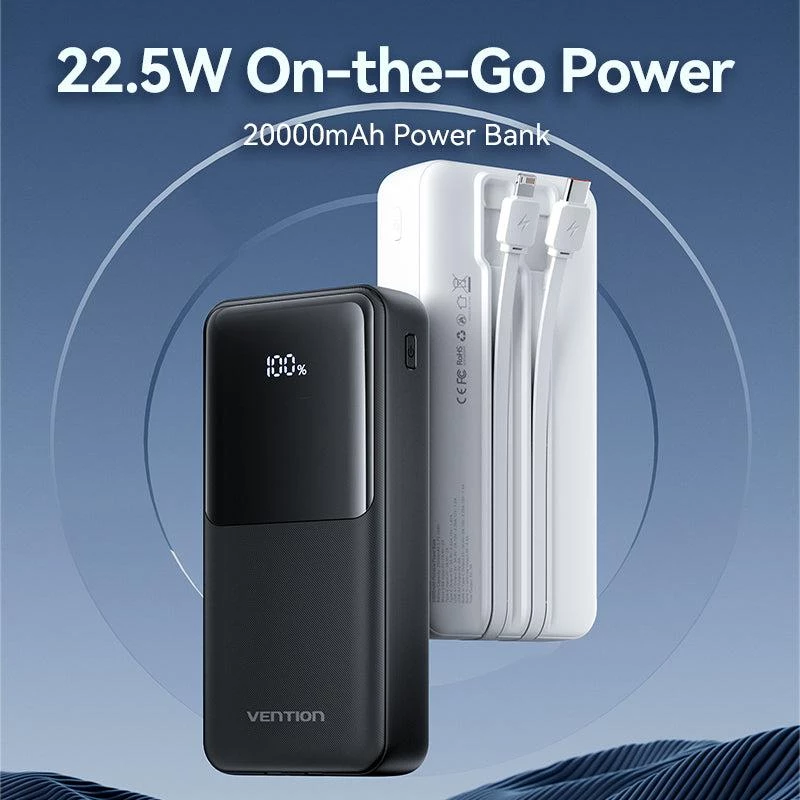 Power bank USB 20000MAH 22.5W/BLANCO FHPW0 Vention