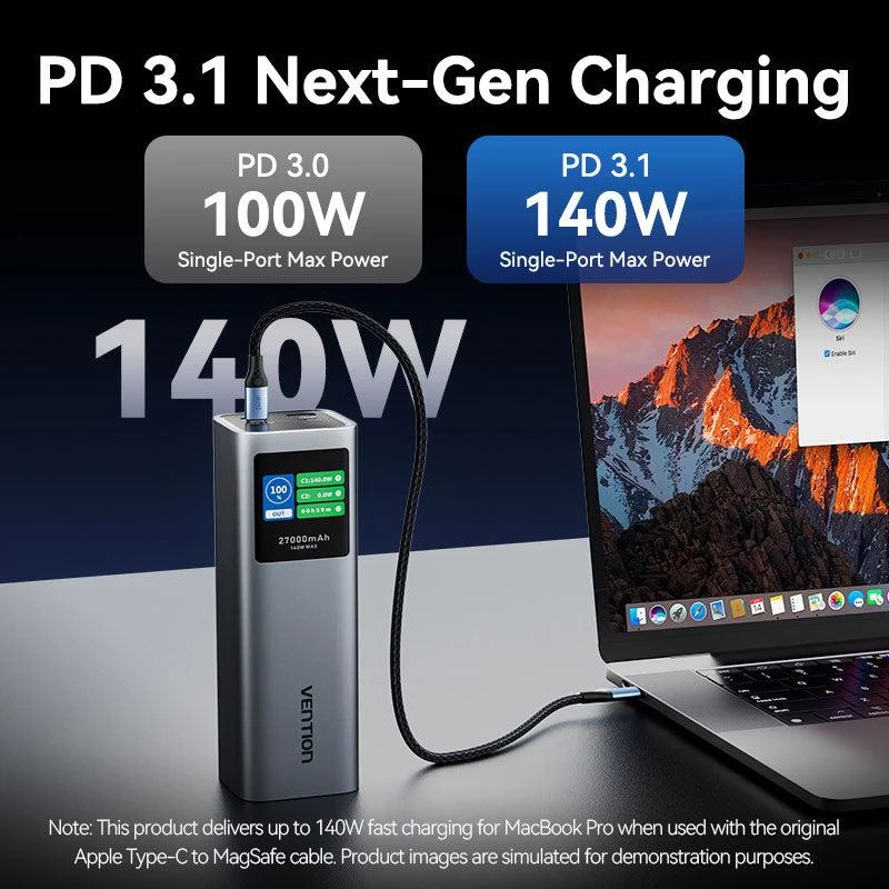 Batería externa USB 27000MAH 140W/FKEH0 Vention