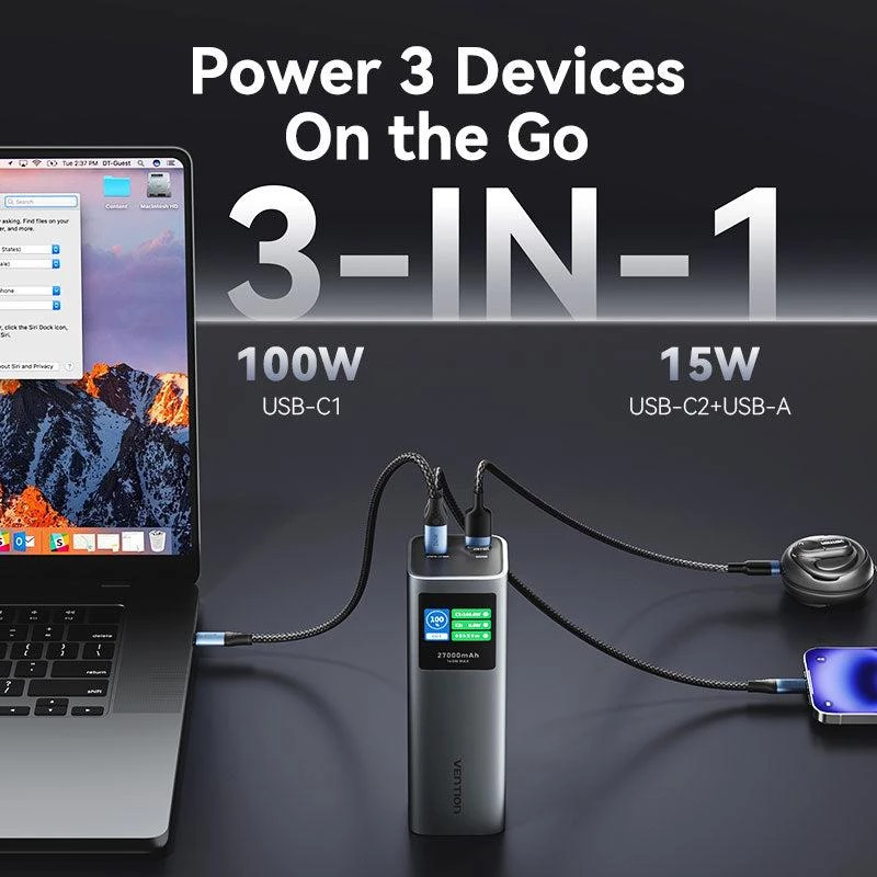 Batería externa USB 27000MAH 140W/FKEH0 Vention