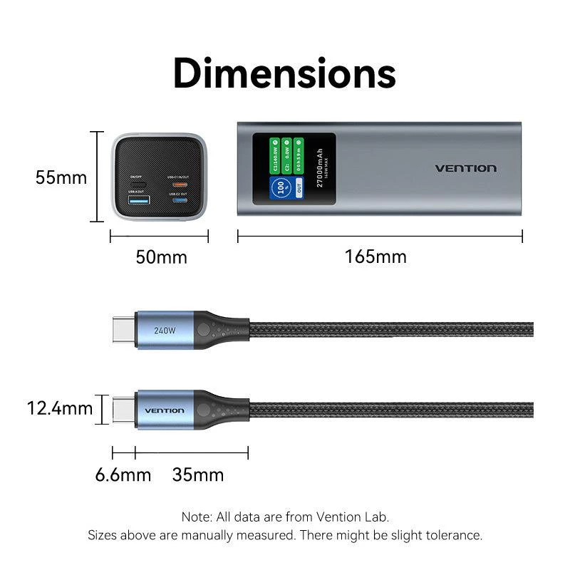Batería externa USB 27000MAH 140W/FKEH0 Vention