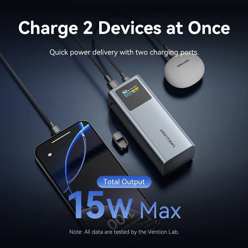 Batería externa USB 20000MAH 100W/FKCH0 Vention