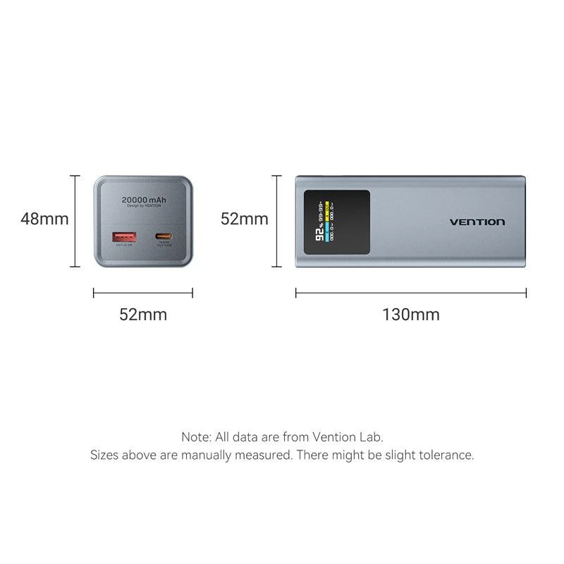 Batería externa USB 20000MAH 100W/FKCH0 Vention
