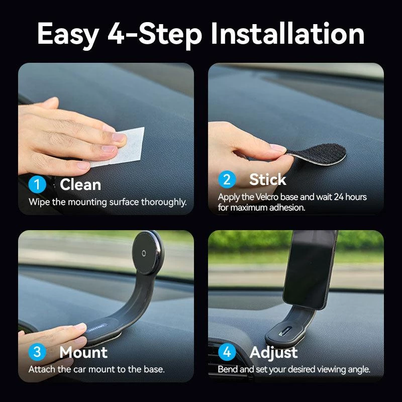 Cargador de coche móvil MAGNÉTICO/INALÁMBRICO Negro KSJB0 Vention