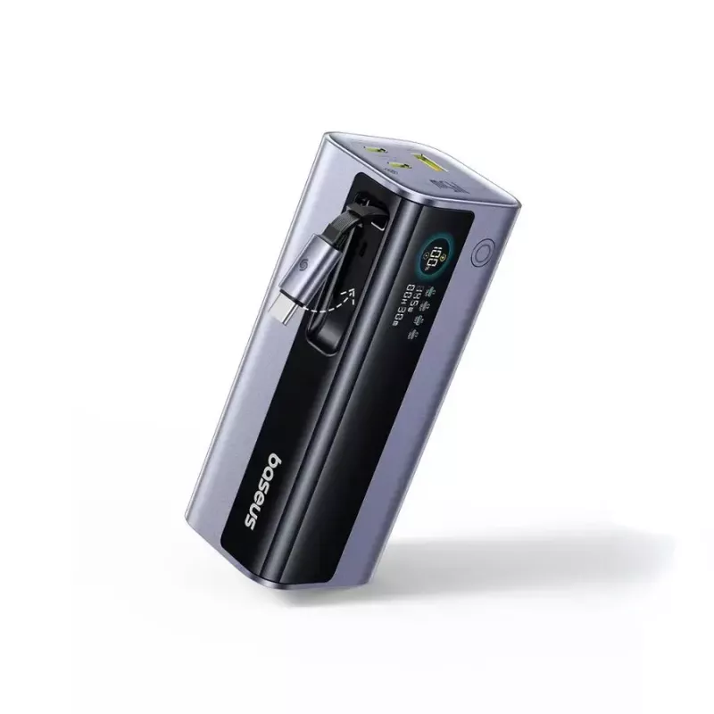 Baseus EnerGeek GR11 Power bank 20000 mAh 145W, cable USB-C retráctil, gris