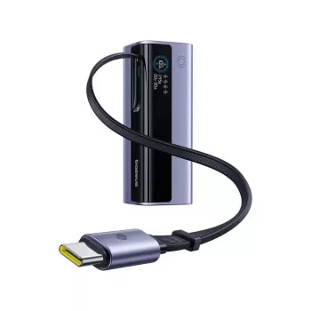 Batería externa Baseus EnerGeek GR11 20000 mAh 145W, cable USB-C retráctil, Gris