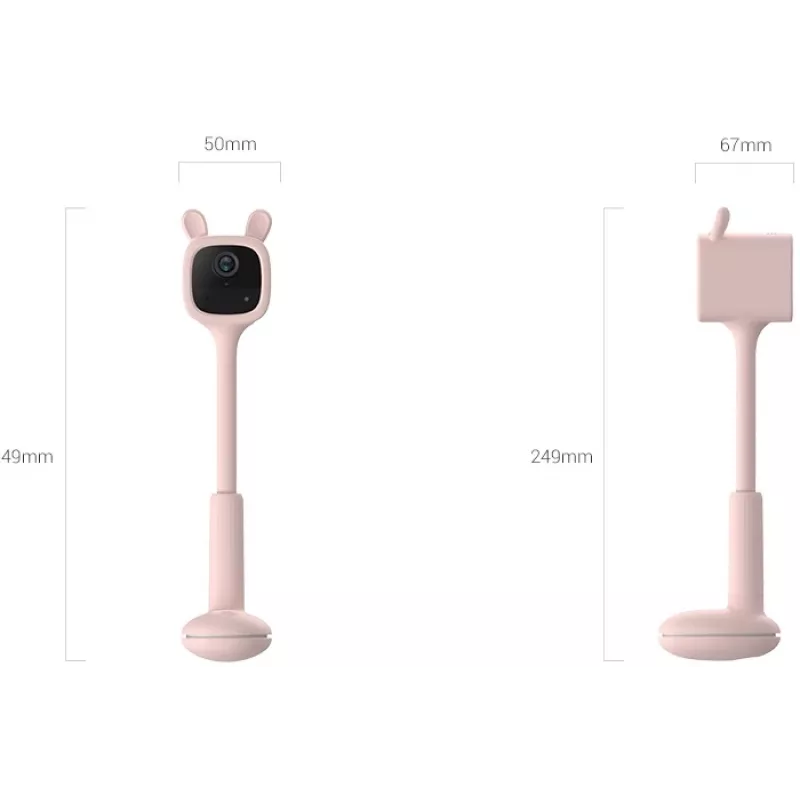 EZVIZ BM1 Rabit monitor inteligente de bebé con batería, magnético para interior, con fijación por tornillos Rosa